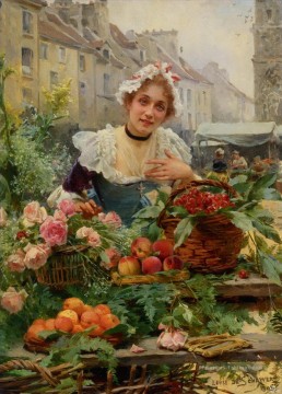  Parisien Art - Schyver louis marie de la fleur vendeur 1898 Parisienne